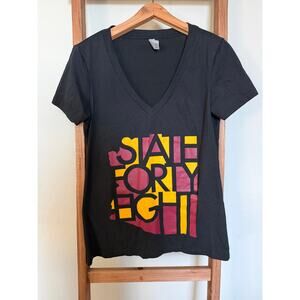 State 48-Arizona State (ASU) V-Neck T-Shirt- Size Large